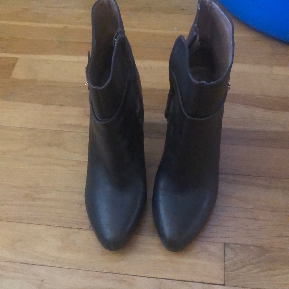 Brown Ankle Boots with gold  hardware